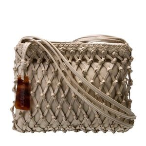 CHANEL Vintage Woven Cream Crossbody Bag - Unbranded